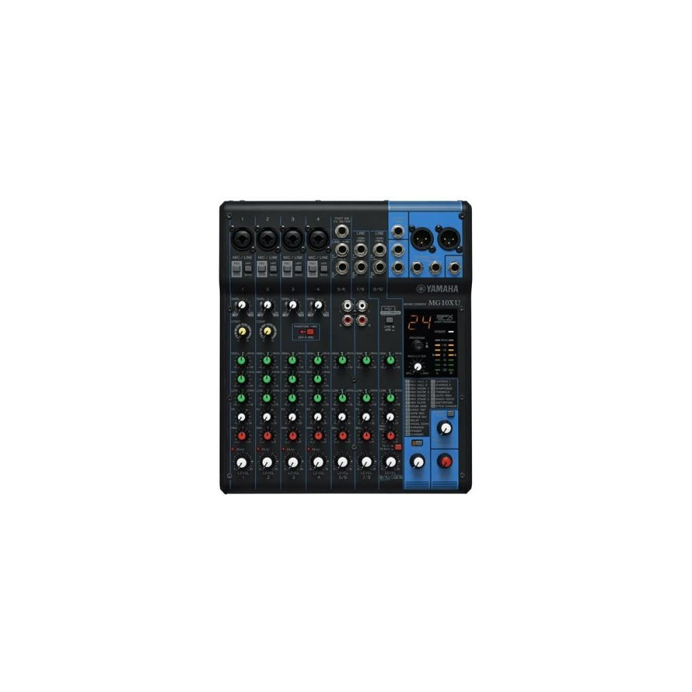 Yamaha - MG10XU, 10-Channel Mixing Console with SPX Effects and 24-bit/192kHz USB Interface - D-PRE Mic Preamps Yamaha - MG10XU, 10-Channel Mixing Console with SPX Effects and 24-bit/192kHz USB Interface - D-PRE Mic Preamps