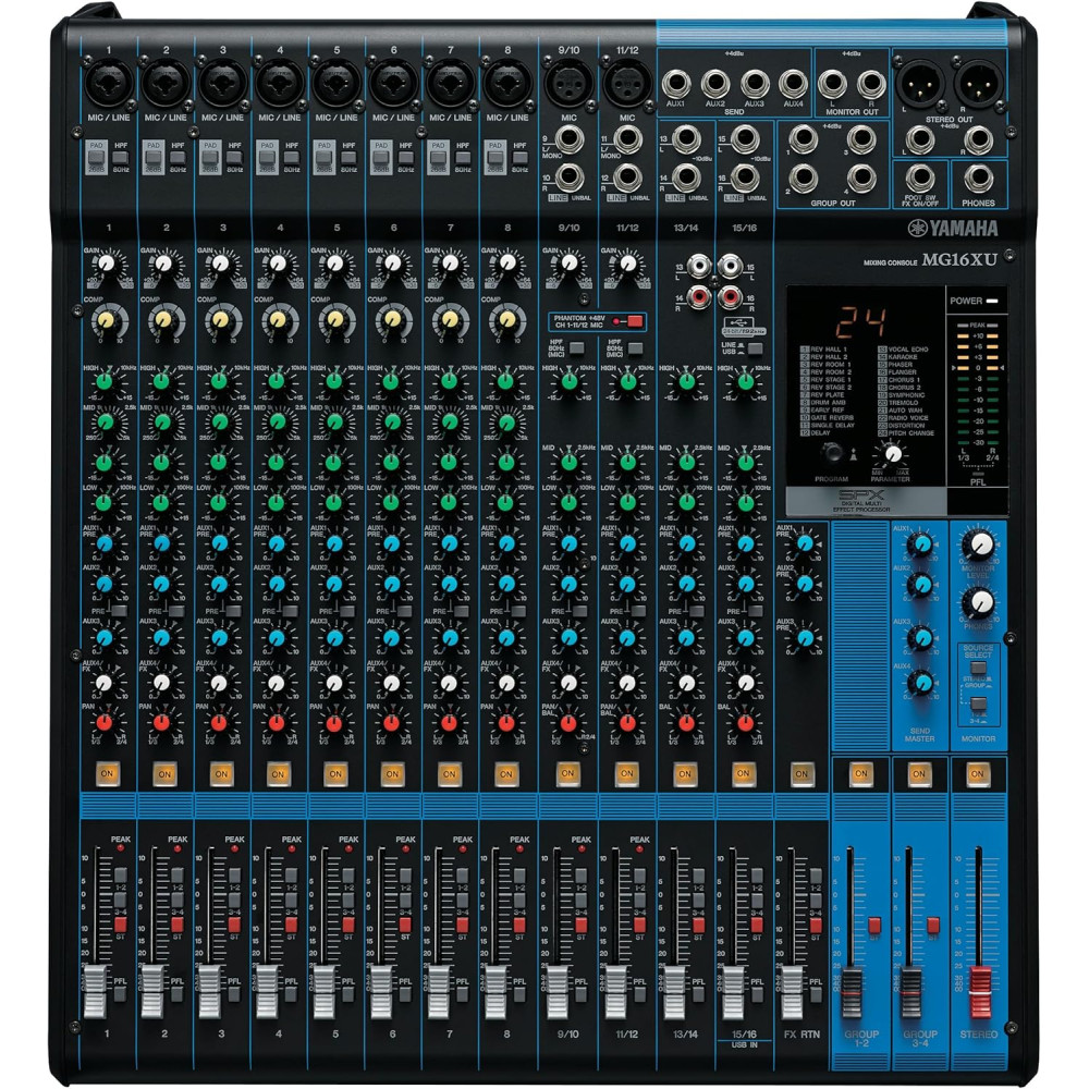 Yamaha - MG10XU, 10-Channel Mixing Console with SPX Effects and 24-bit/192kHz USB Interface - D-PRE Mic Preamps Yamaha - MG10XU, 10-Channel Mixing Console with SPX Effects and 24-bit/192kHz USB Interface - D-PRE Mic Preamps