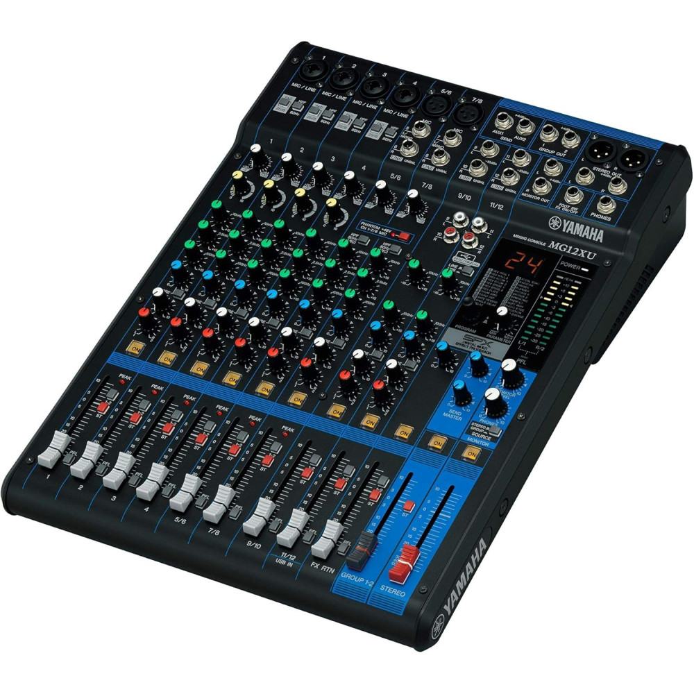 Yamaha - MG12XU, Mixing Console – 12 Channels with USB Audio Interface – Great for Live, Studio, Streaming Yamaha - MG12XU, Mixing Console – 12 Channels with USB Audio Interface – Great for Live, Studio, Streaming