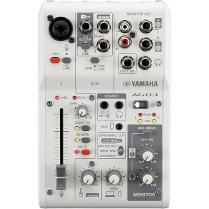 Yamaha AG03MK2 B – USB Audio Interface for Streaming and Podcasting – PC/Mac/iOS Compatible – Built-in Effects – Black