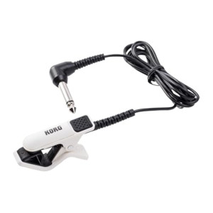 Korg - CM-200-WHBK, Clip-On Contact Microphone for Tuner, 1m Cable – White/Black