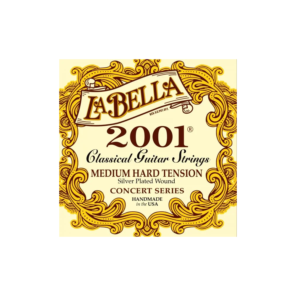 La Bella - 2001HARD, Clear Nylon & Silver-Plated Wound Bass – Hard Tension