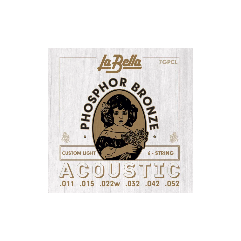 La Bella – 7GPCL, Phosphor Bronze  – Custom Light 11-52