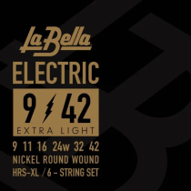 La Bella - HRS-XL, Nickel Electric Guitar Strings, 009-042
