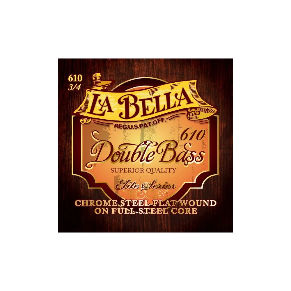 La Bella - 610, Elite Chrome Steel Core Double Bass Set