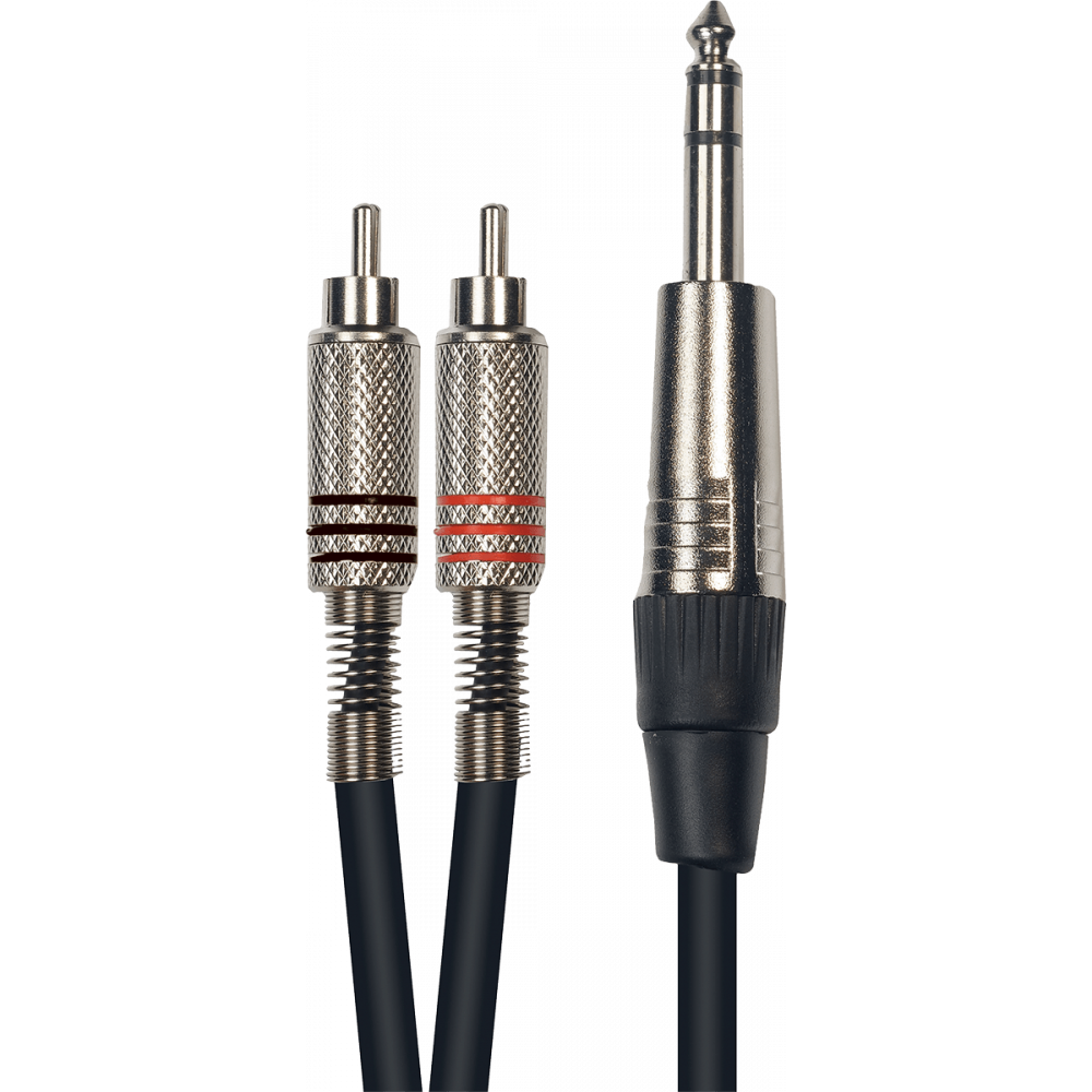 Aywa - Y042, 2 RCA mâle/jack stéréo mâle 3m