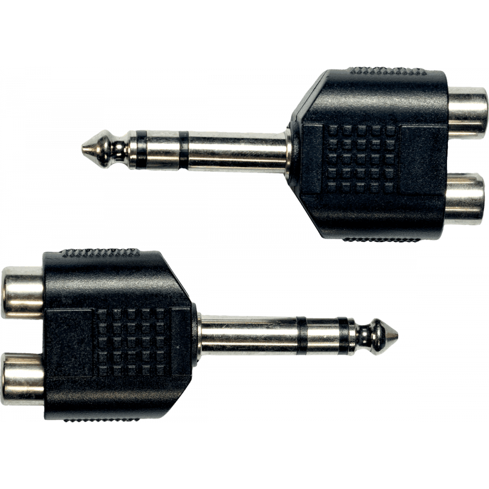 6.35 mm stereo jack male to 2 RCA female adapter