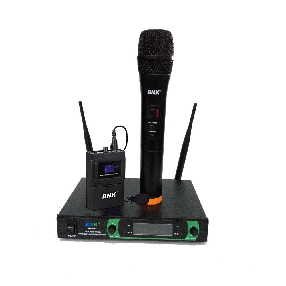 BNK - BK9HTLP, 2 microphones sans fil (1 microphones à main et 1 Lavalier) BNK - BK9HTLP, 2 microphones sans fil (1 microphones à main et 1 Lavalier)