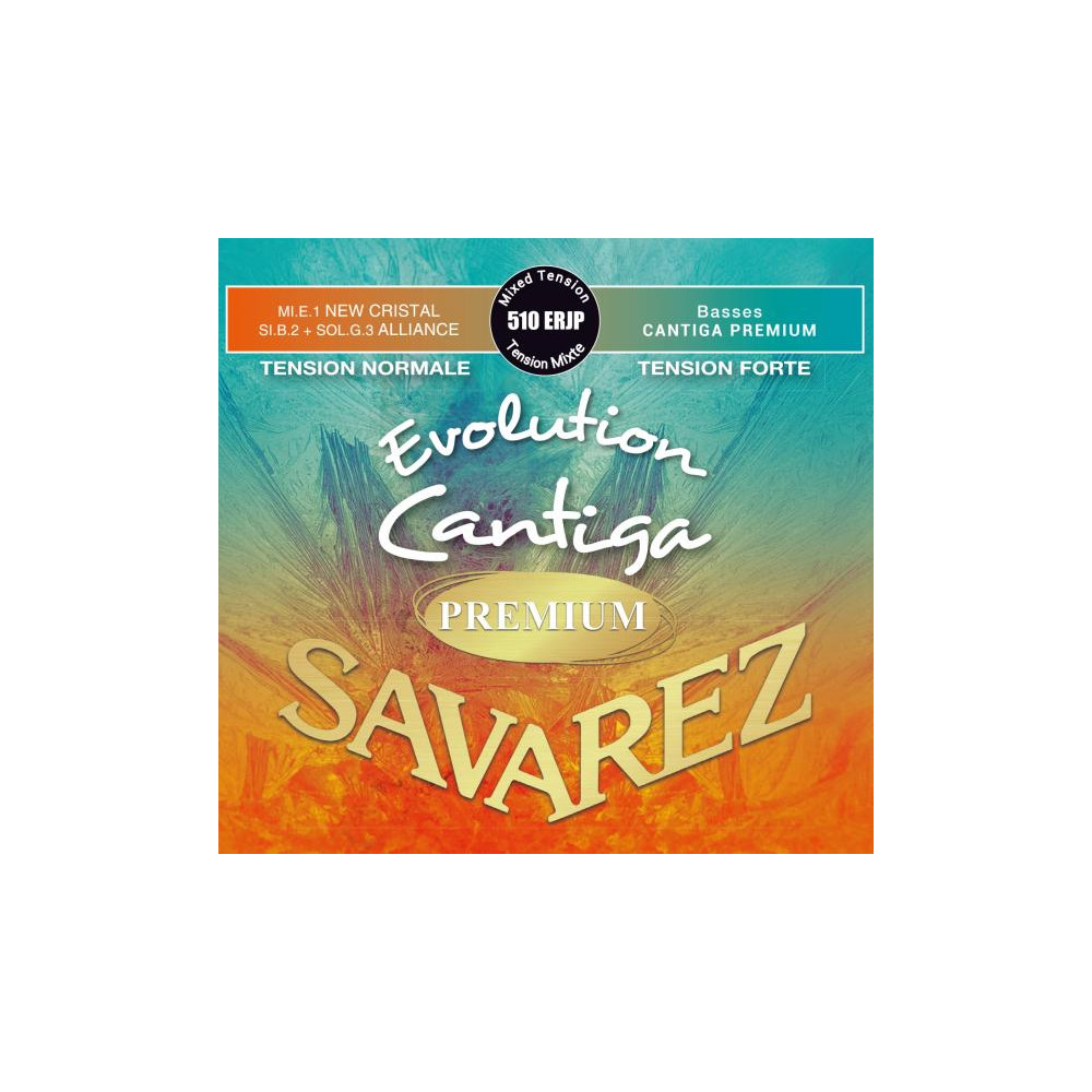 Savarez - 510ERJP, Cordes Guitare Classique Evolution Cantiga Premium, Tension Mixte