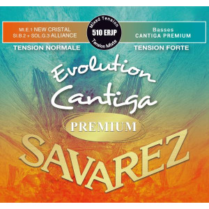 Savarez - 510ERJP, Cordes Guitare Classique Evolution Cantiga Premium, Tension Mixte