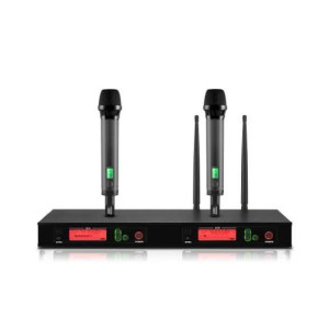 ITC - T-526UH, Dual-Channel UHF Wireless Microphone System with 2 Handheld Microphones