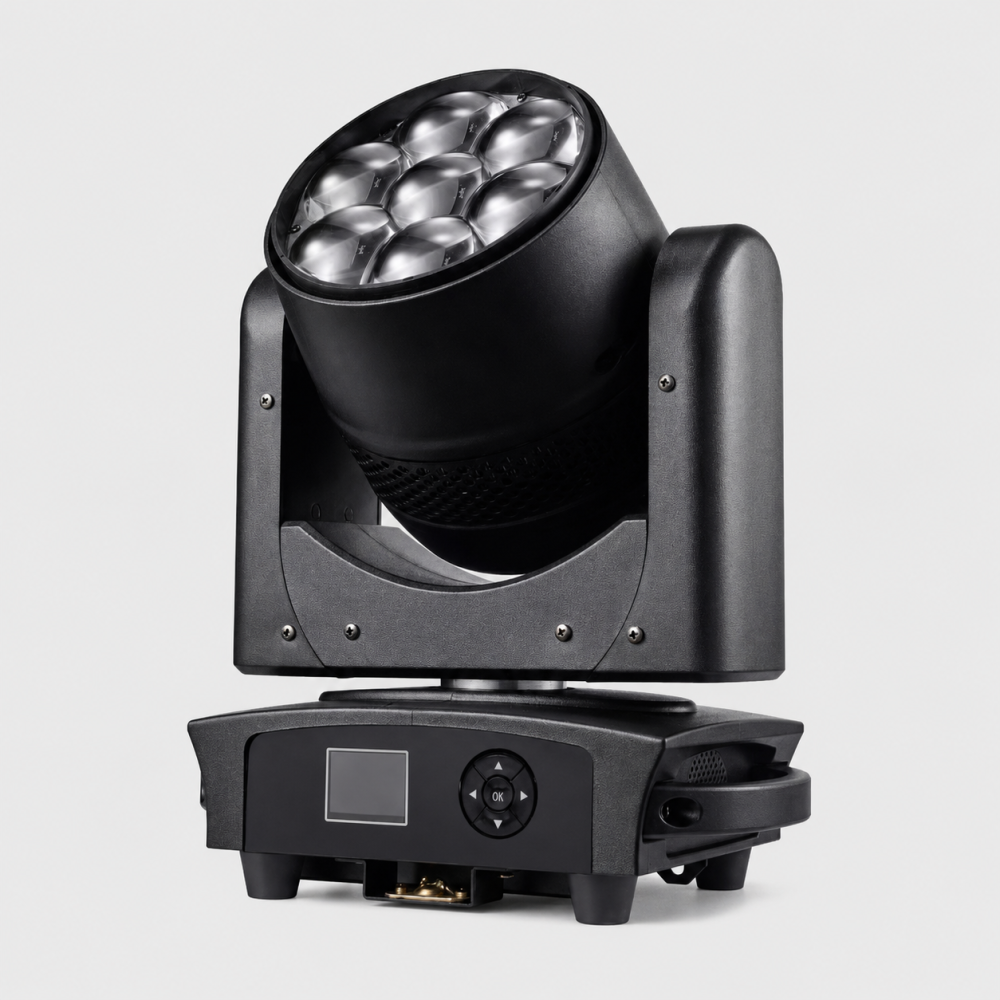 Stage Lighting - SPB-114, Lyre LED Wash RGBW 7 × 40 W avec zoom motorisé