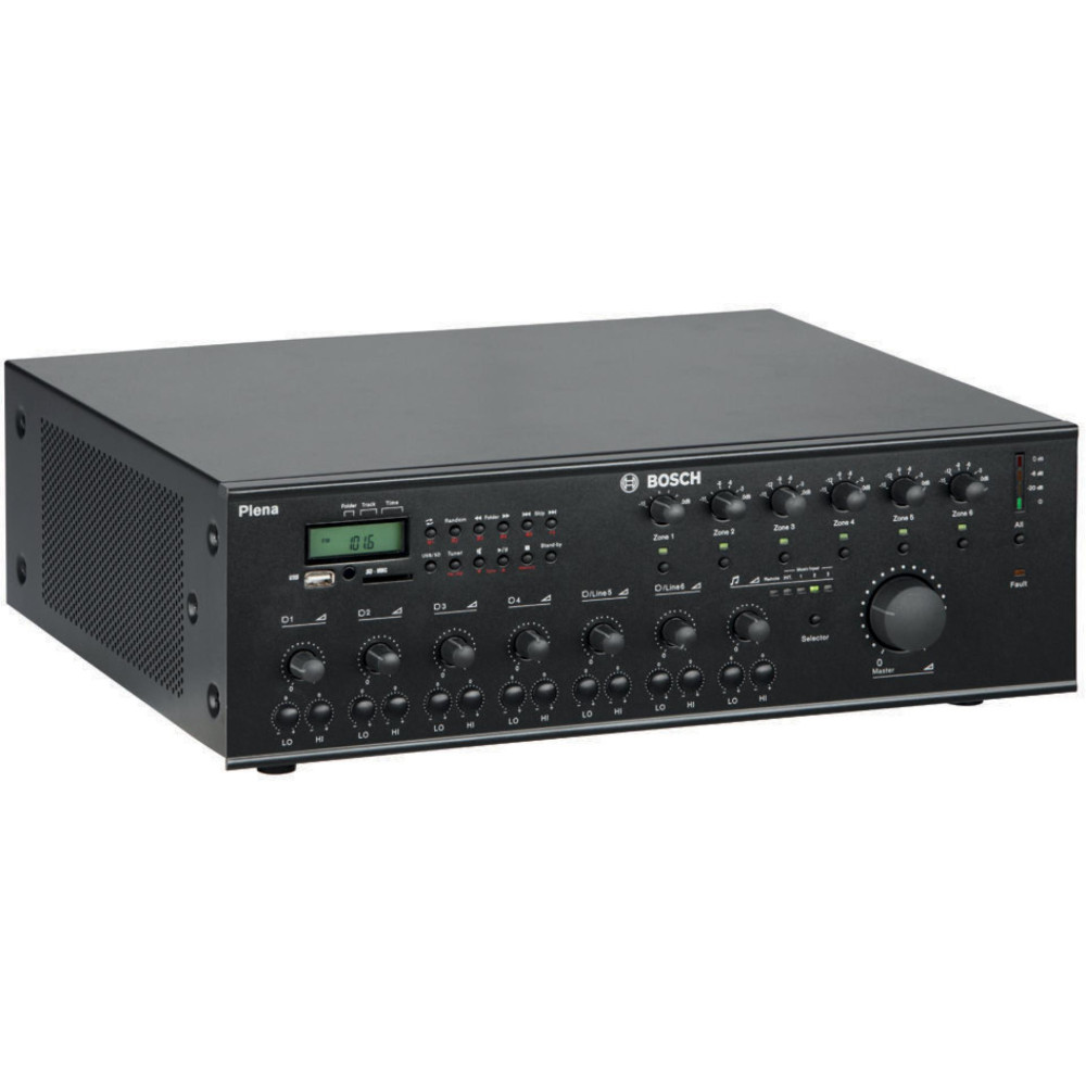 Bosch - PLN-6AIO240, Amplificateur Mélangeur Plena Tout-en-Un 6 Zones 240 W avec USB SD et Tuner AM/FM