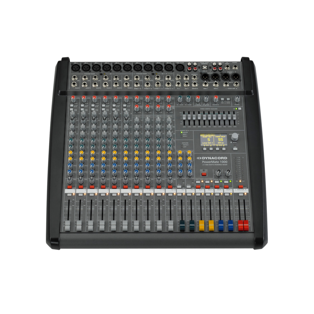 Dynacord - PM1000-3-UNIV, 10-Channel PowerMate Powered Mixer with 2 x 1000 W