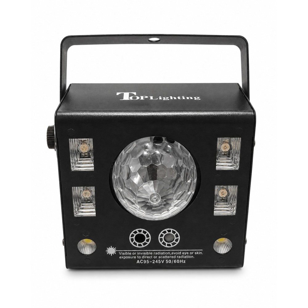 Top Lighting - SPG-609, Projecteur d’effets lumineux kaléidoscope 4-en-1 avec laser, UV et stroboscope
