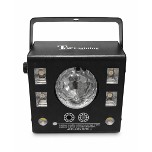 Top Lighting - SPG-609, Projecteur d’effets lumineux kaléidoscope 4-en-1 avec laser, UV et stroboscope