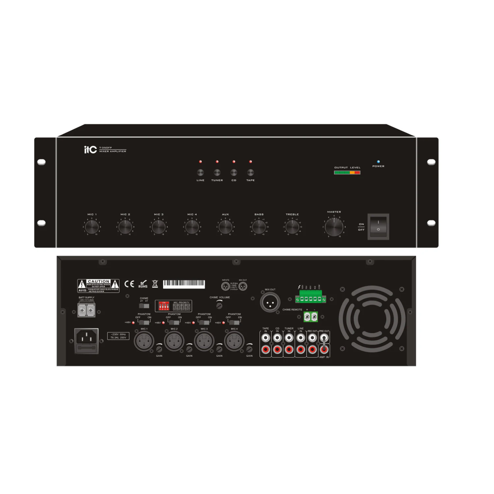 ITC - T-350FP, 350 W Professional Mixer Amplifier