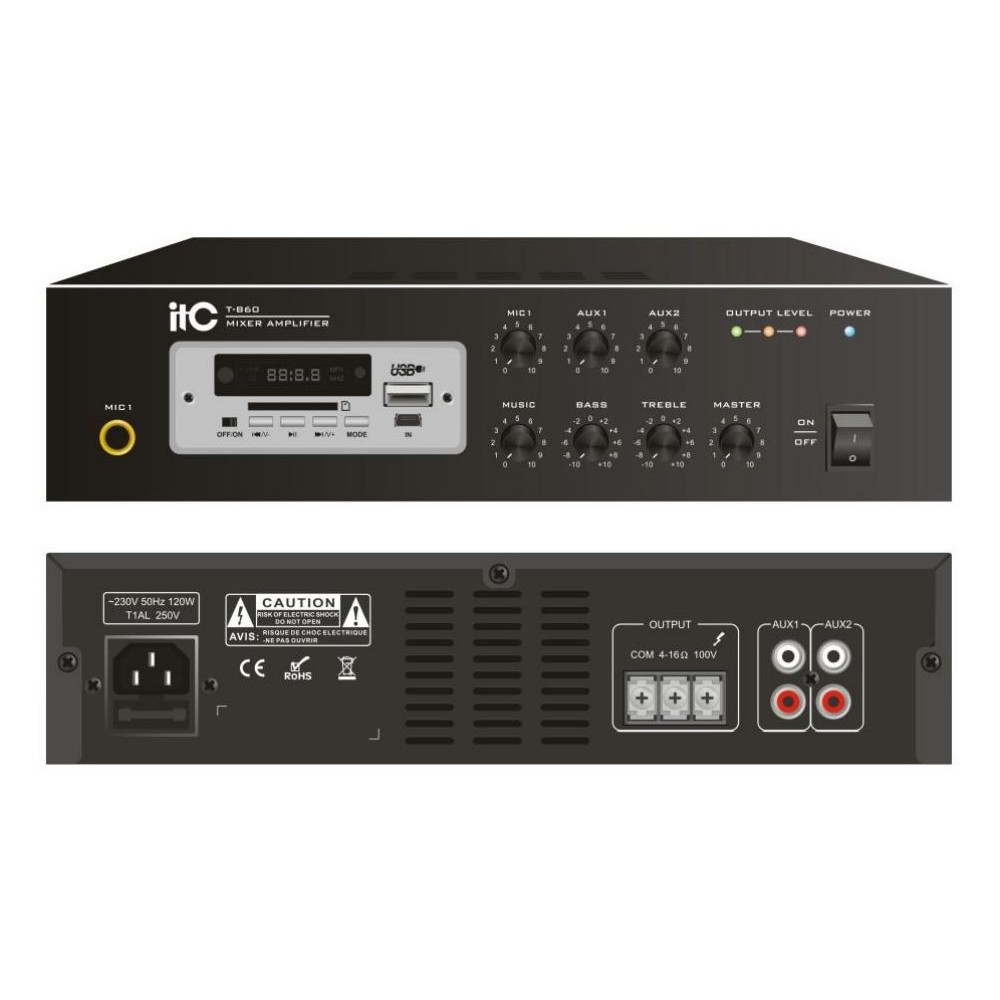 ITC - T-B20, Mini-amplificateur numérique avec Bluetooth MP3 20W ITC - T-B20, Mini-amplificateur numérique avec Bluetooth MP3 20W