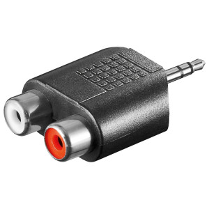 Aywa - Adaptateur audio Jack 3.5mm Mâle stéréo vers 2x RCA Femelles , Plastique