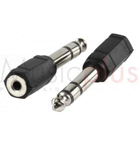 Aywa - Audio adapter, 6.35mm Stereo male Jack to Jack 3.5mm stereo female,  Plastic