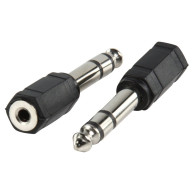 Aywa - Audio adapter, 6.35mm Stereo male Jack to Jack 3.5mm stereo female, Plastic