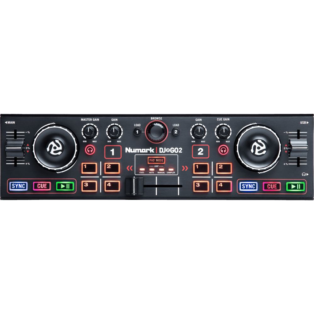 Numark - DJ2GO2, Contrôleur 2 voies avec USB + carte son Numark - DJ2GO2, Contrôleur 2 voies avec USB + carte son