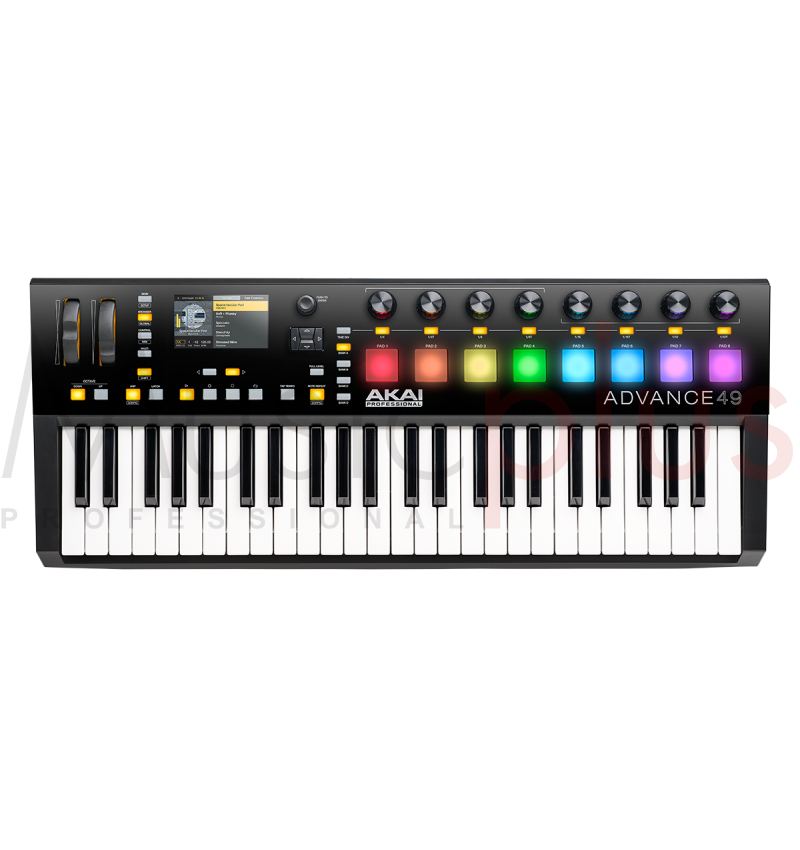 AKAI - ADVANCE 49, USB MIDI 49 Keys 8 pads Controller Keyboard