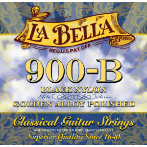 La Bella - C900-B, Cordes guitare classique Tension moyenne, Noire