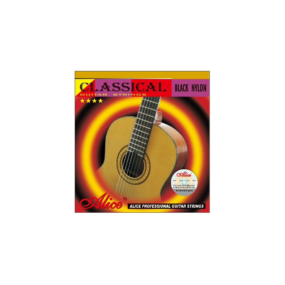 Alice - A107BK-H, Jeu de cordes guitare classique Noir