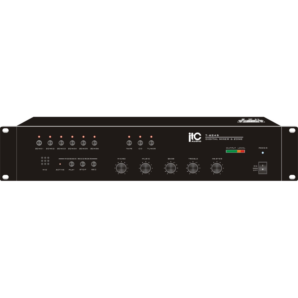 ITC - T-6245, Pré-amplificateur de 6 zones de mixage ITC - T-6245, Pré-amplificateur de 6 zones de mixage