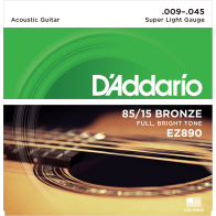D'Addario - EZ890, Jeu Guitare Acoustique Super Light 09-45