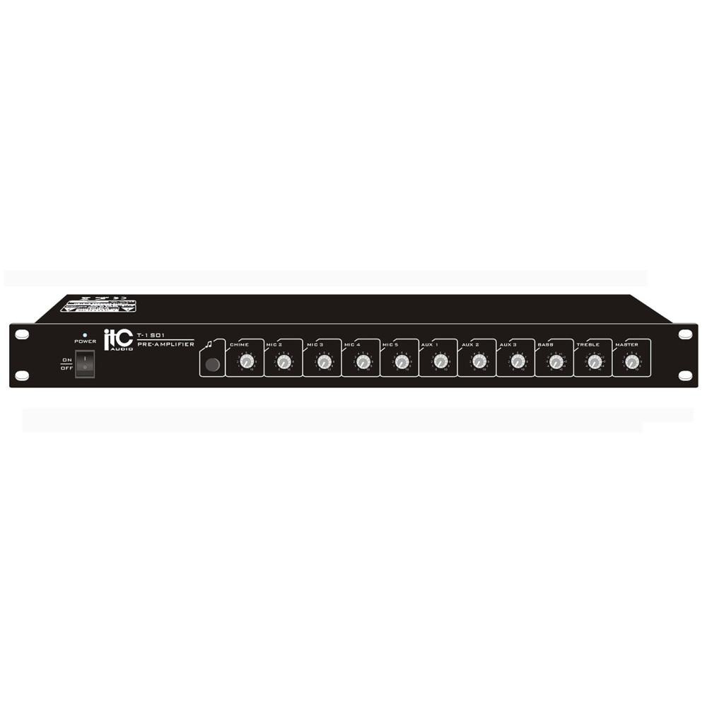 ITC - T-1S01, Pré-amplificateur 5 entrées Mic , 3 canaux ITC - T-1S01, Pré-amplificateur 5 entrées Mic , 3 canaux