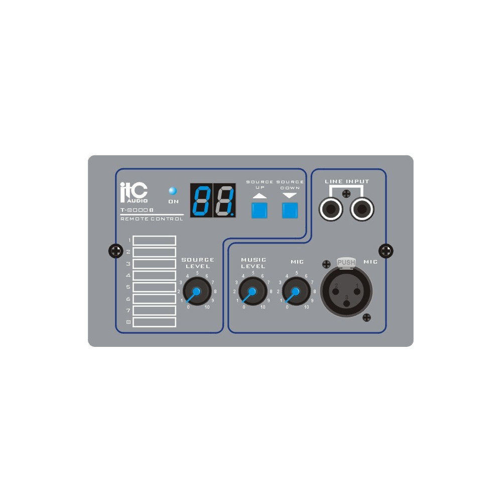 ITC - T-8000B, Contrôle à distance avec le module d'entrée audio ITC - T-8000B, Contrôle à distance avec le module d'entrée audio