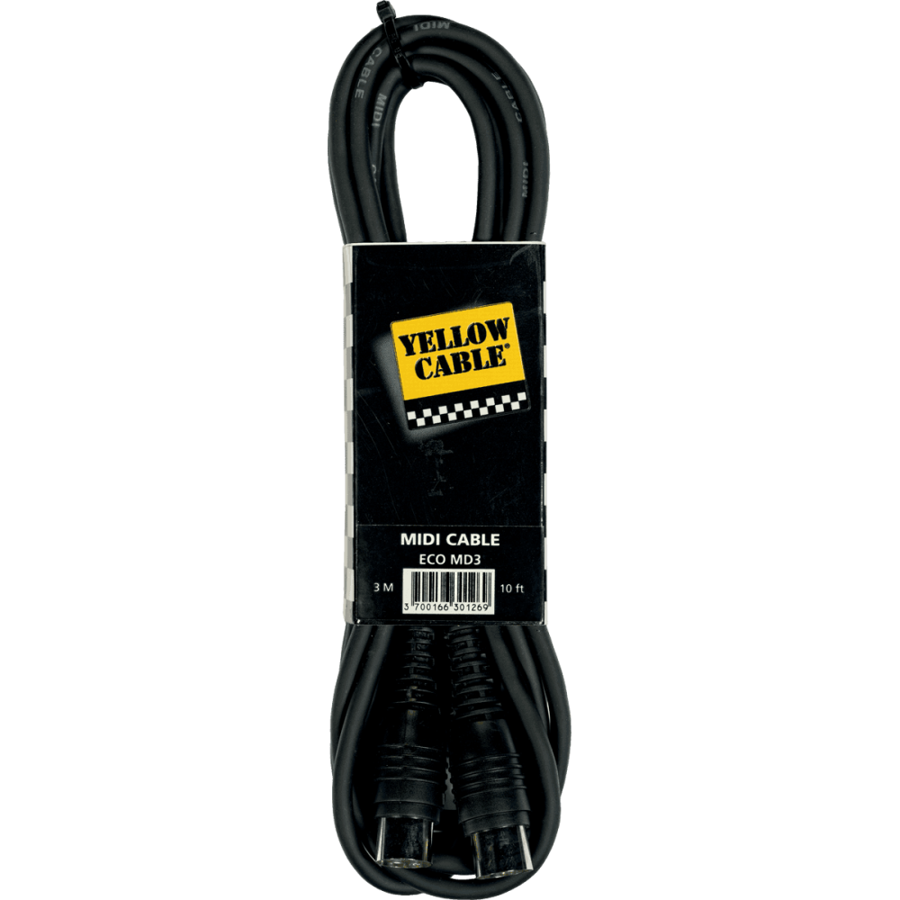 Yellow Cable - ECO MD3, Câble MIDI/MIDI 3m