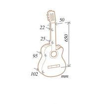 Almansa - 435 E2 Cèdre Cutaway, Guitare électro-classique 4/4