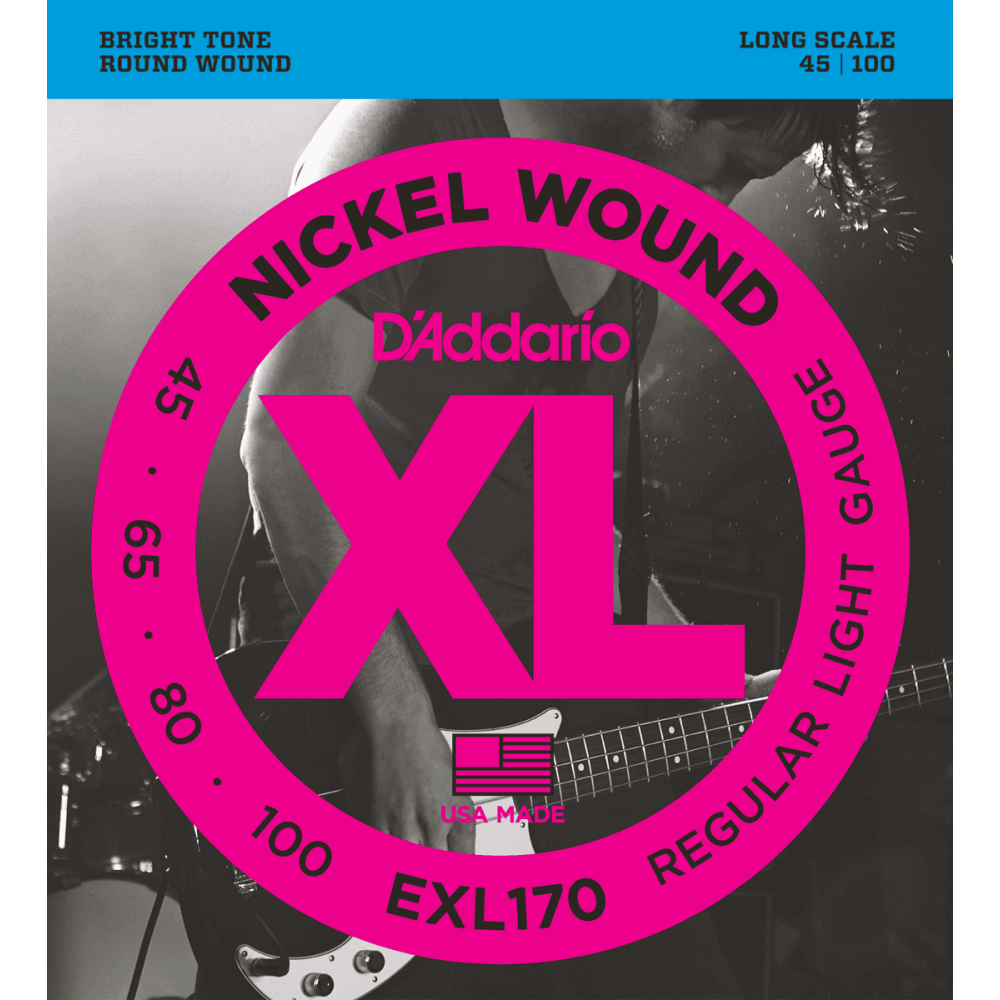 D'Addario - EXL170, Jeu de 4 Cordes Basse électrique  45-100
