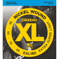 D'Addario - EXL180, Jeu de 4 Cordes Basse Nickel Wound 35-95
