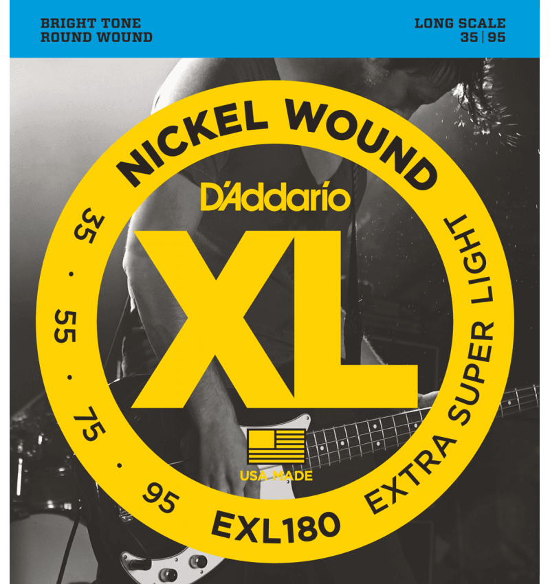 Extra Super Light 35-95 cordes longues DAddario Cordes en nickel pour basse DAddario EXL180 