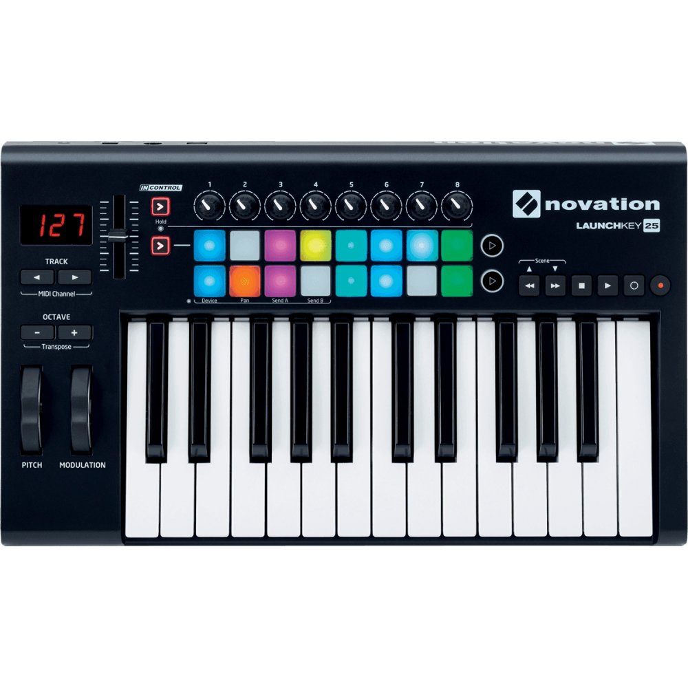 Novation - LAUNCHKEY 25 MK2, Clavier maître, grandes touches 25 notes, 16 pads Novation - LAUNCHKEY 25 MK2, Clavier maître, grandes touches 25 notes, 16 pads