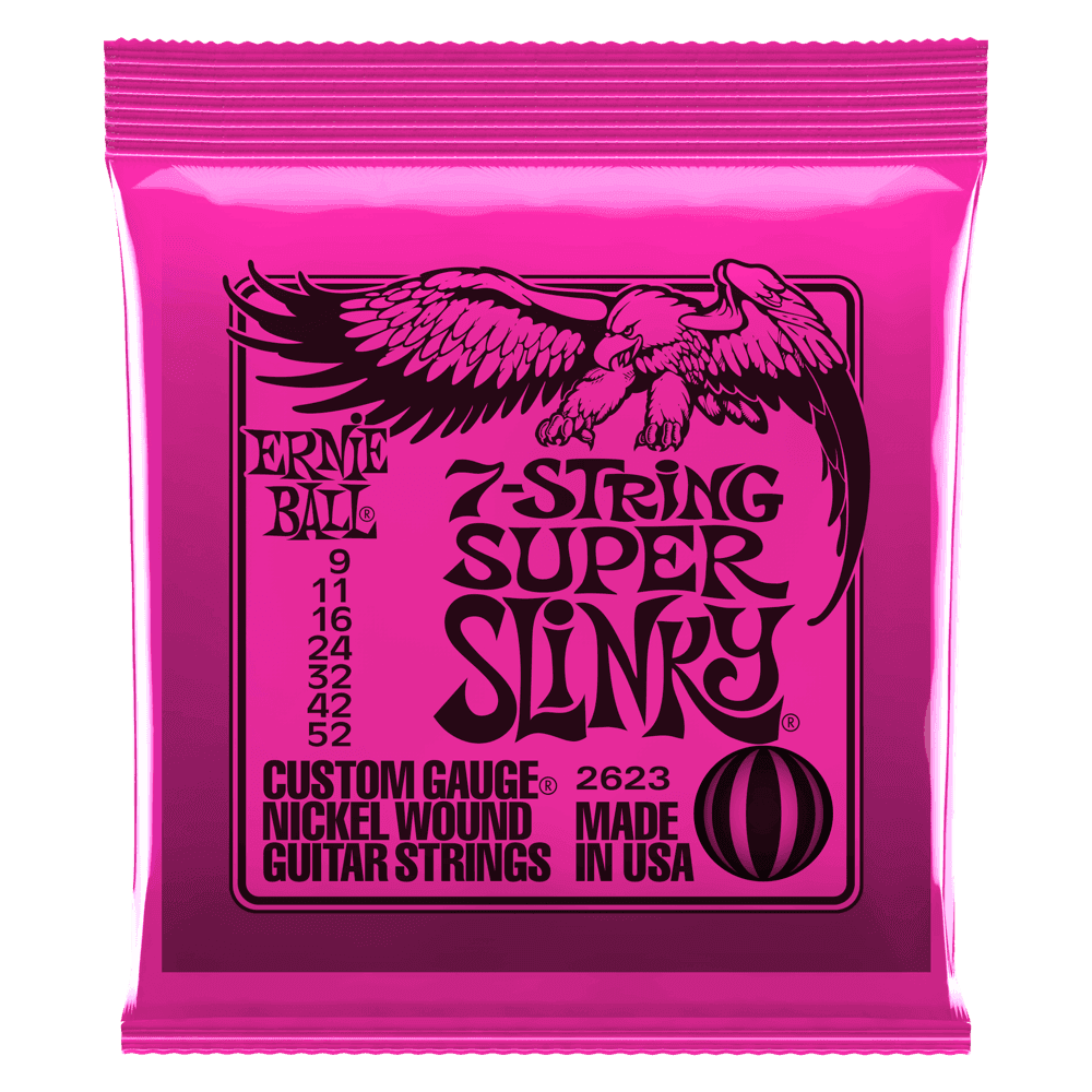 Ernie Ball - 2623, 7 Cordes guitare électrique Super Slinky 09-52