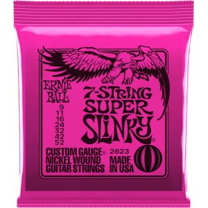 Ernie Ball - 2623, 7 Cordes guitare électrique Super Slinky 09-52