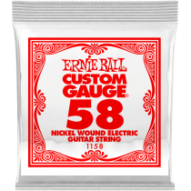 Ernie Ball - 1158, Corde Guitare électrique/Acoustique en Filé Nickel 058