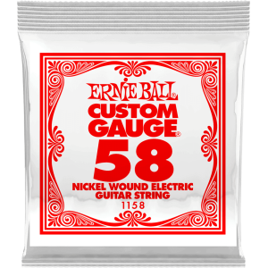 Ernie Ball - 1158, Corde Guitare électrique/Acoustique en Filé Nickel 058