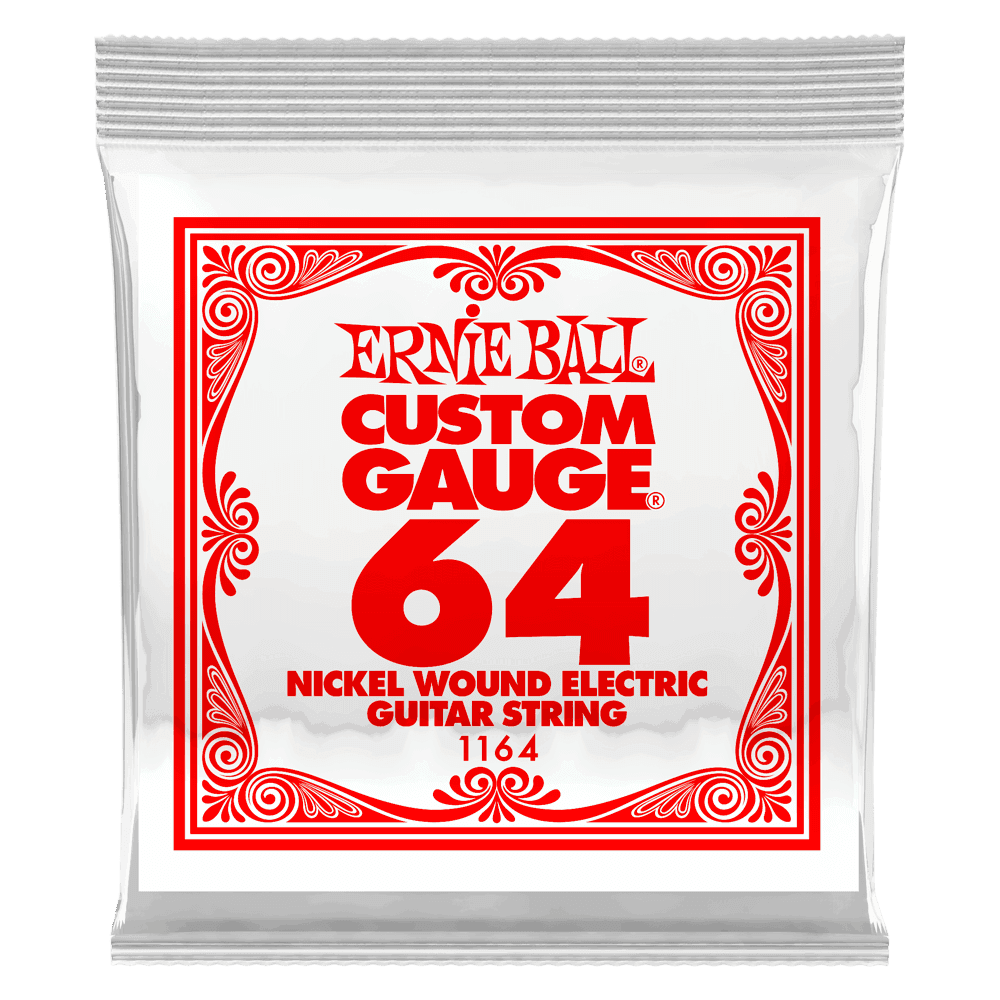 Ernie Ball - 1164, Corde Guitare électrique/Acoustique en Filé Nickel 064
