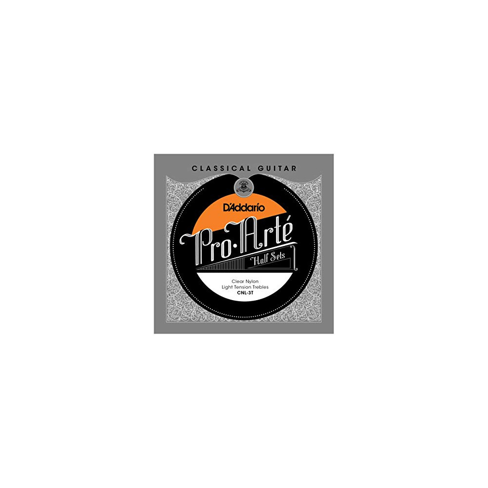 D'Addario - Pro-Arte CNL-3T, Demi-set Cordes guitare classique nylon Sol (G) - Si (B) - Mi (E)