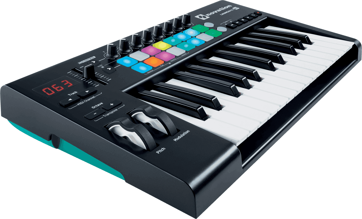 Novation - LAUNCHKEY 25 MK2, Keyboard Controller, Big Tiles 25